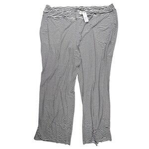 Soma Cool Nights Pajama Pants XXL Black Ivory Ribbon Stripe Wide Leg NEW